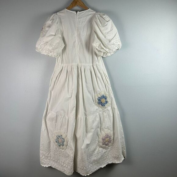 SEA NEW YORK Violette Patch Puff Sleeve Midi Dress M - Picture 3 of 9